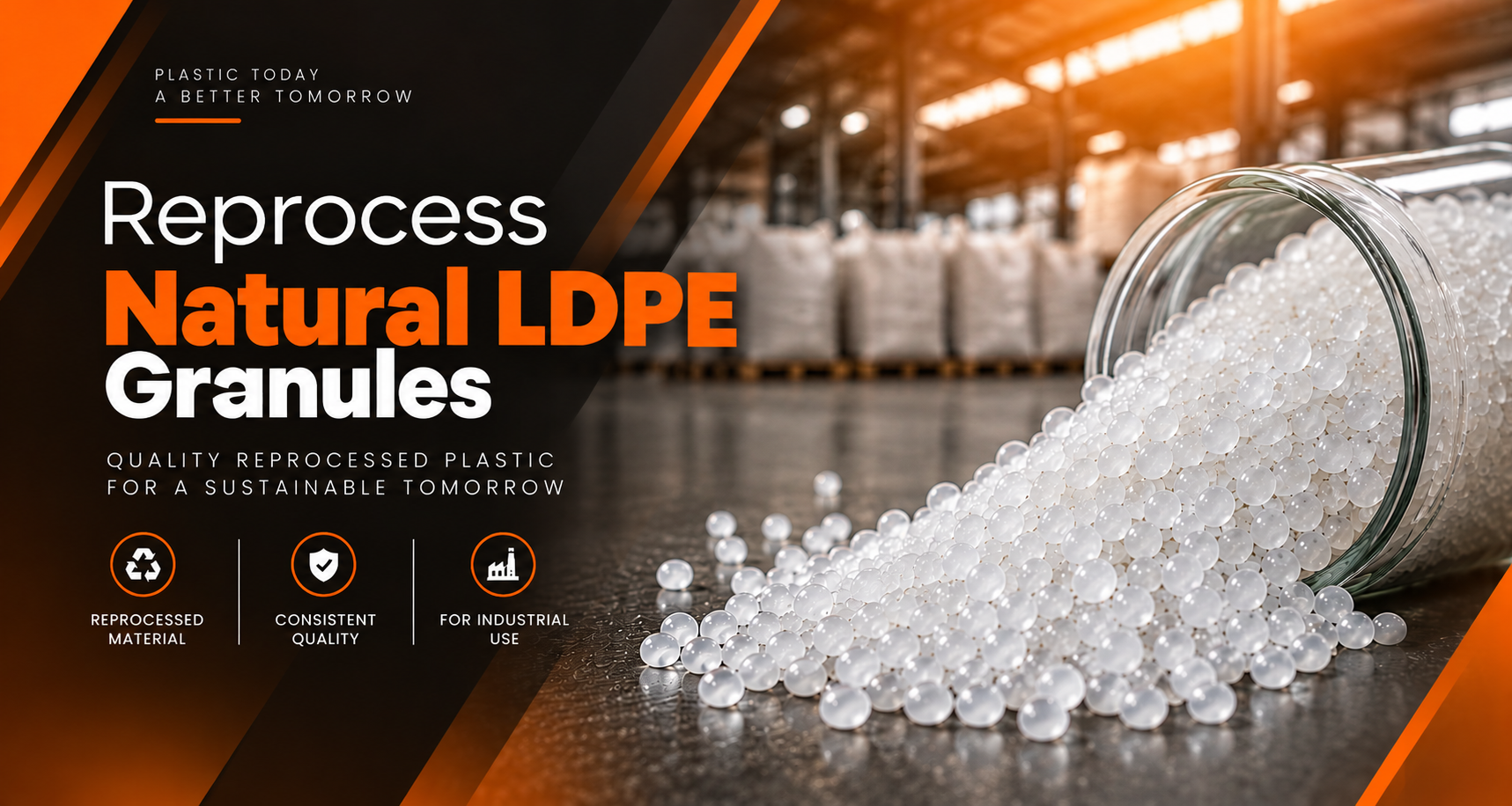 Reprocess Natural LDPE Granules Banner
